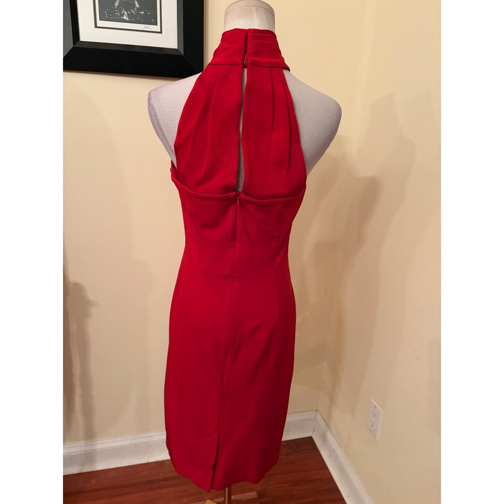 Reiss Zaira Bodycon Dress Crimson Red Halter Cocktail 6 NEW - Picture 9 of 10